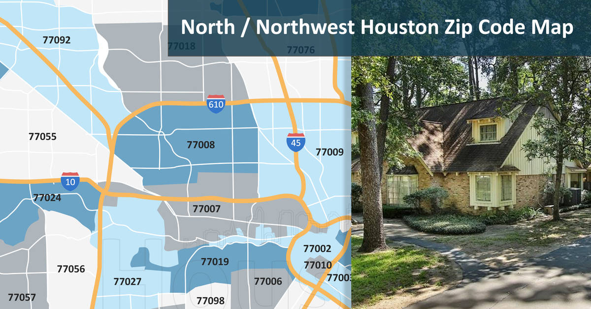North/Northwest Houston Zip Code Map