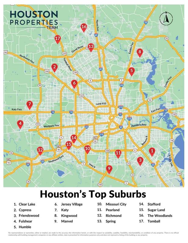 The Best Houston Suburbs On A Map