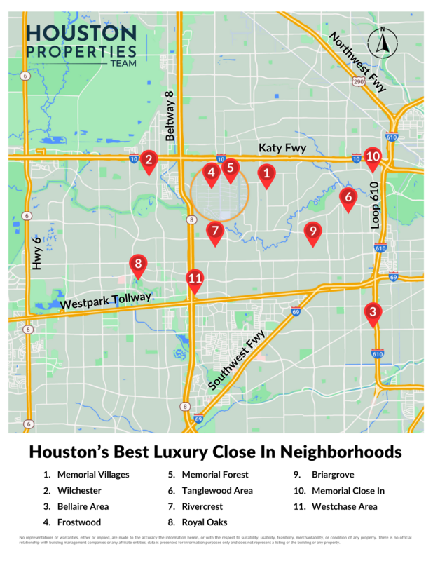 Houston’s Best Luxury Close In Neighborhoods Map