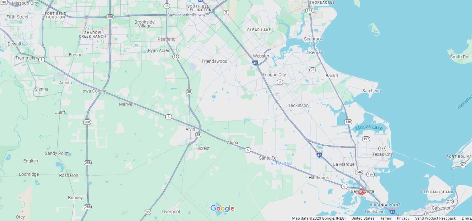 Bayou Vista Map