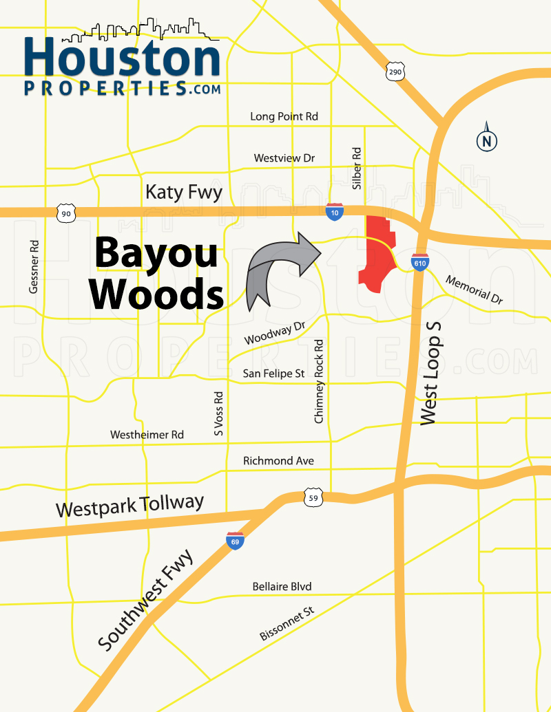 Bayou Woods Map