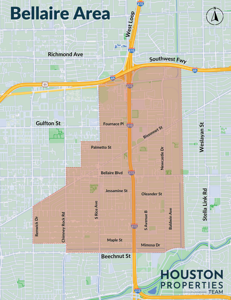 Map of Bellaire Area