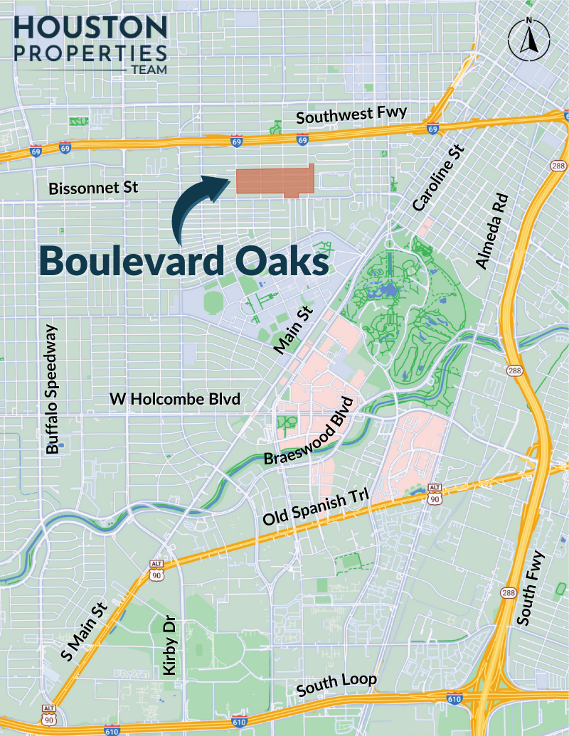 Boulevard Oaks Map
