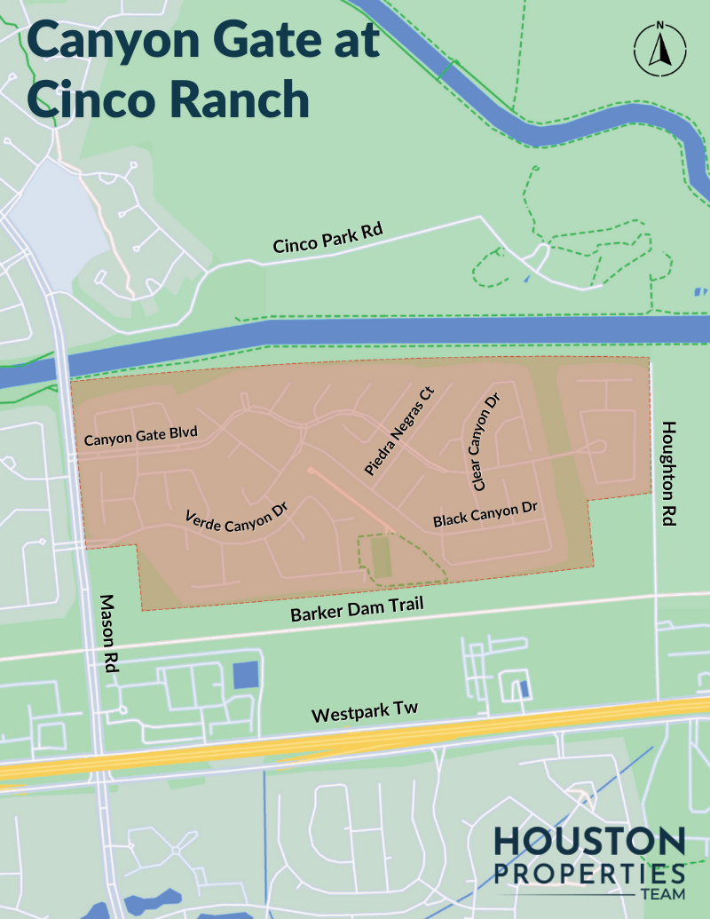 Map of Canyon Gate at Cinco Ranch (Master Planned)