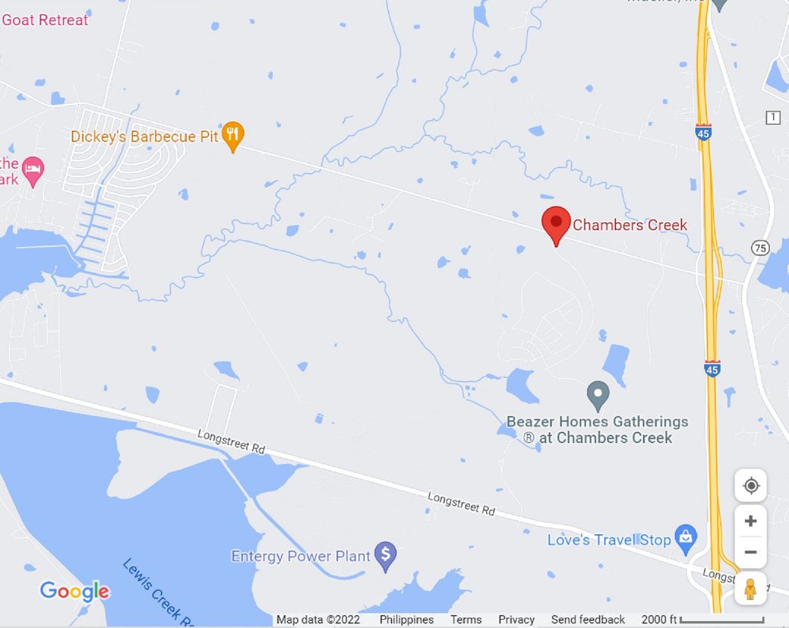 Map of Chambers Creek