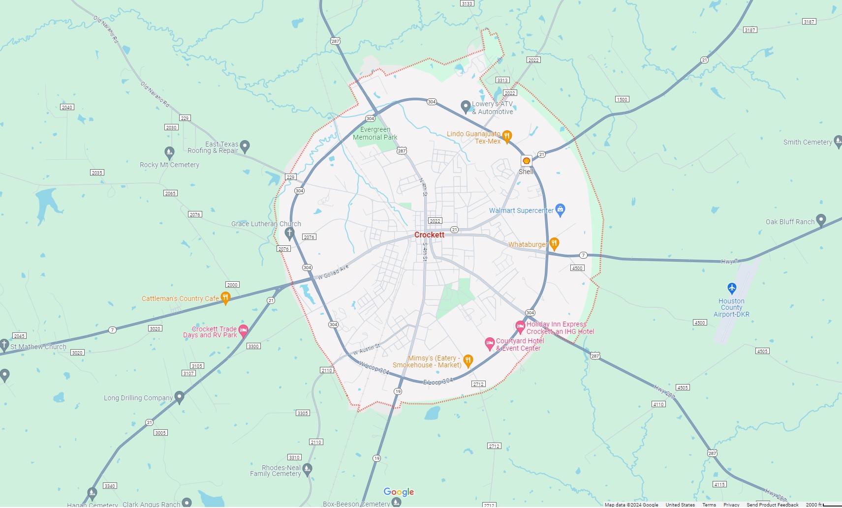 Map of Crockett Area