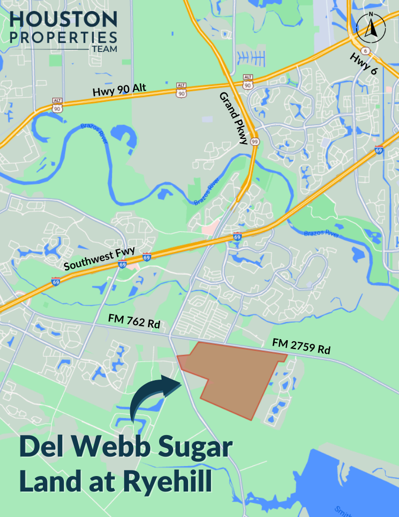 Del Webb Sugar Land at Ryehill Map