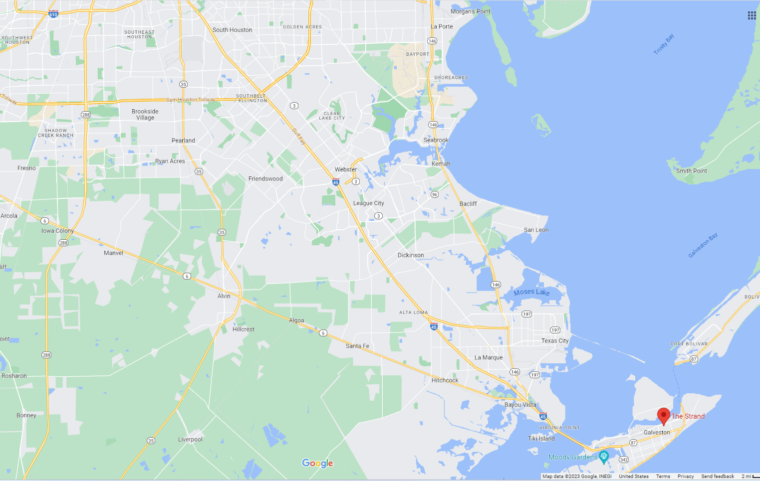 Downtown - Galveston/The Strand Map