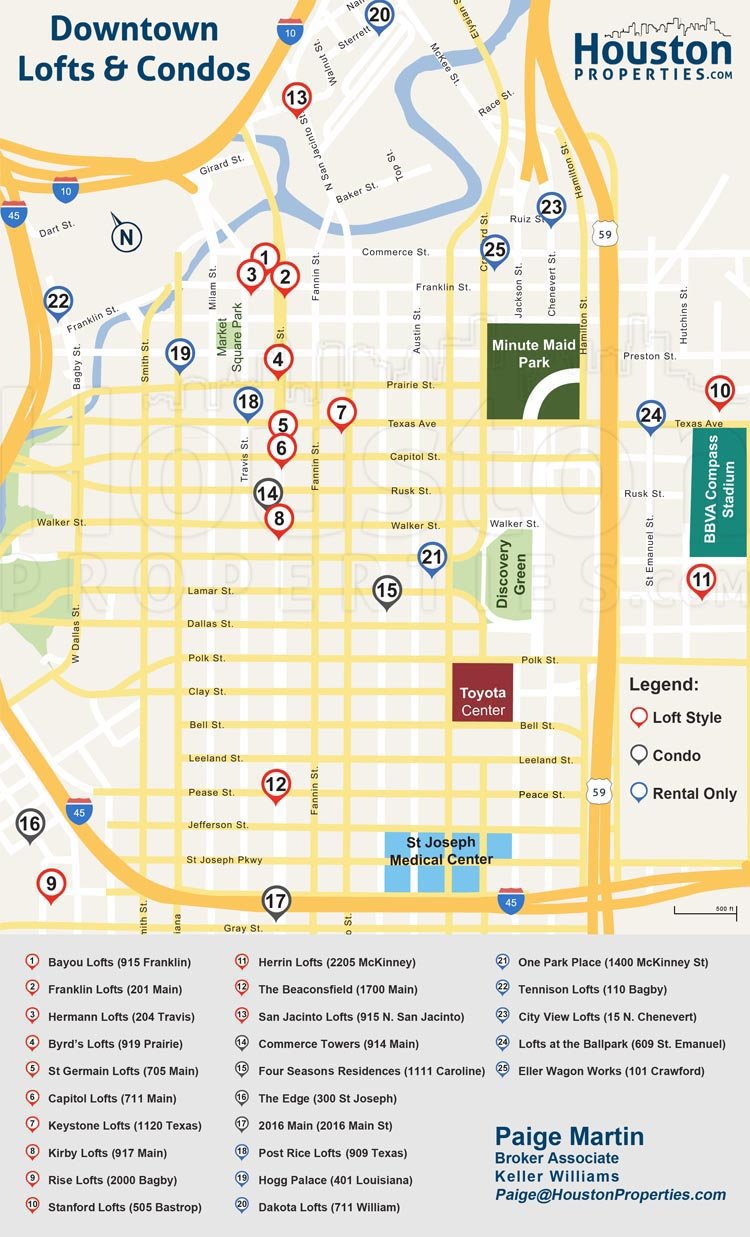 Map of Downtown Houston