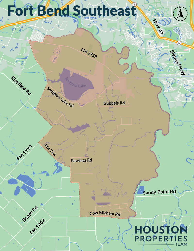 Map of Fort Bend Southeast