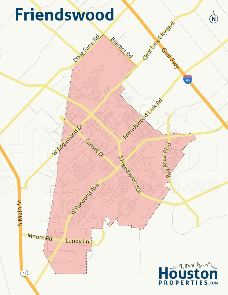 Map of Friendswood