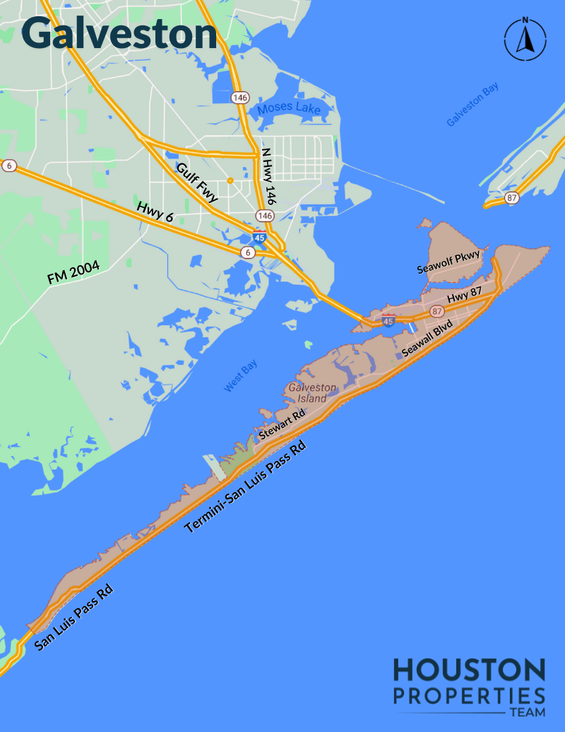 Map of Galveston