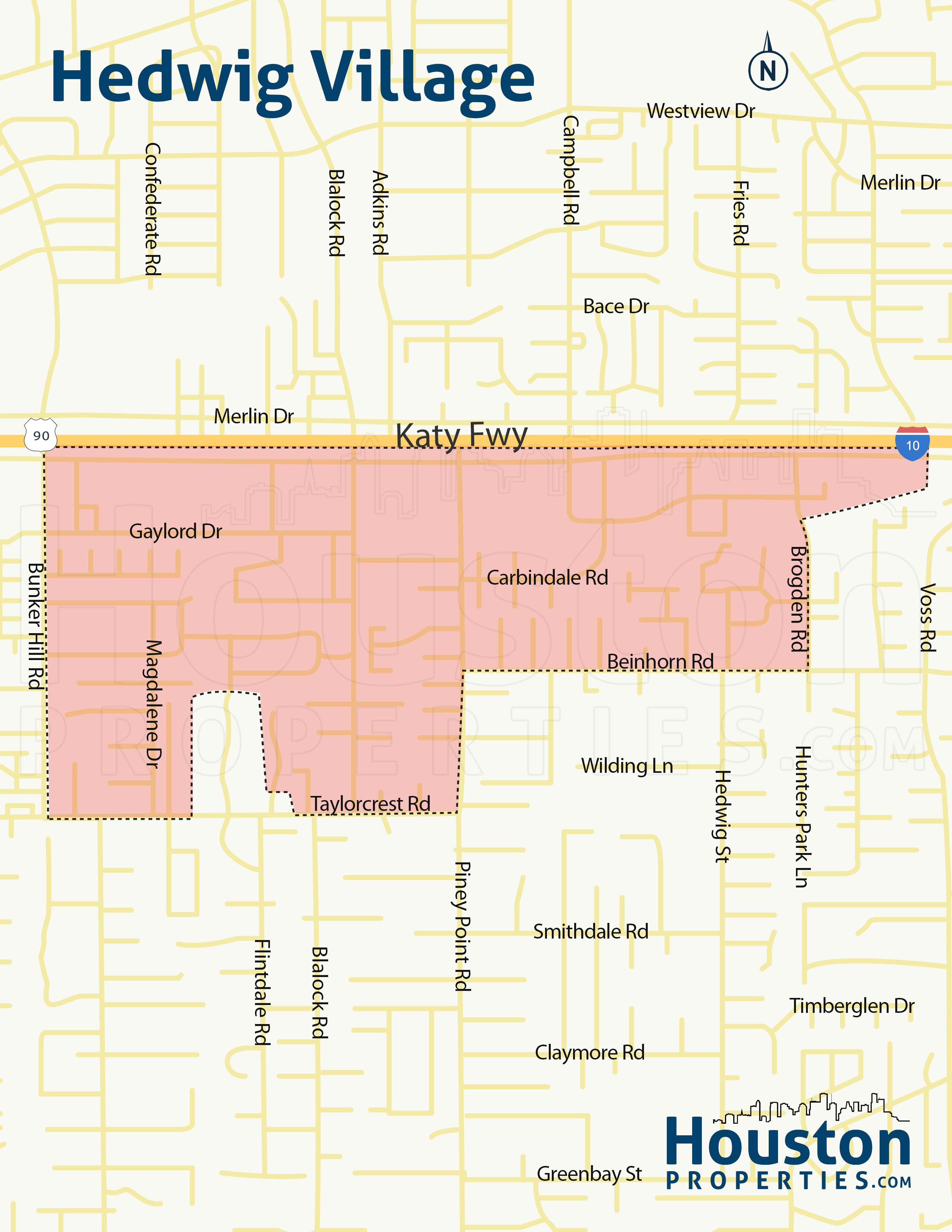 Map of Hedwig Village