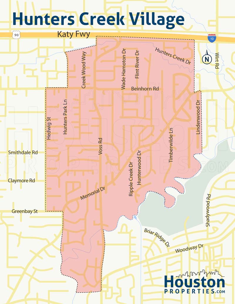 Map of Hunters Creek