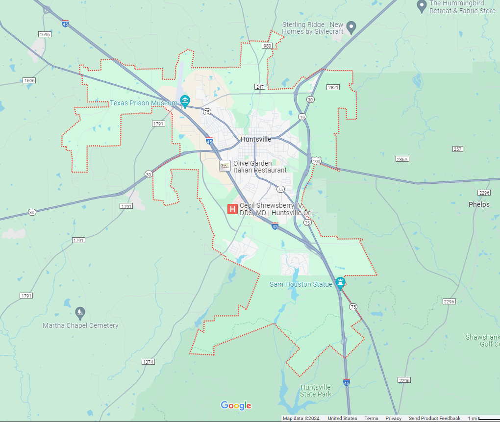 Map of Huntsville Area