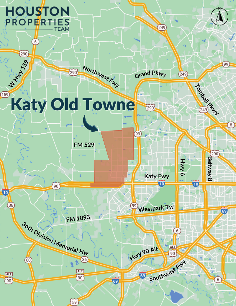 Katy Old Towne Map