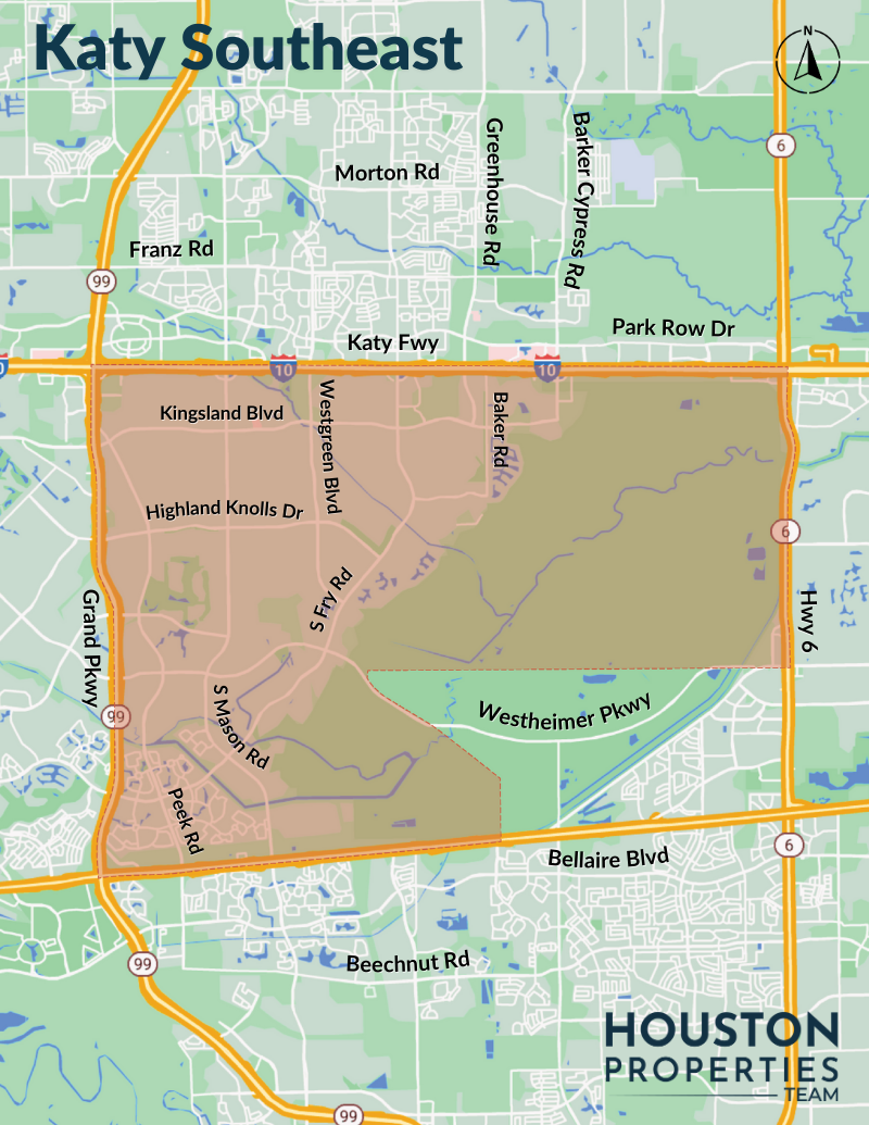 Map of Katy Southeast