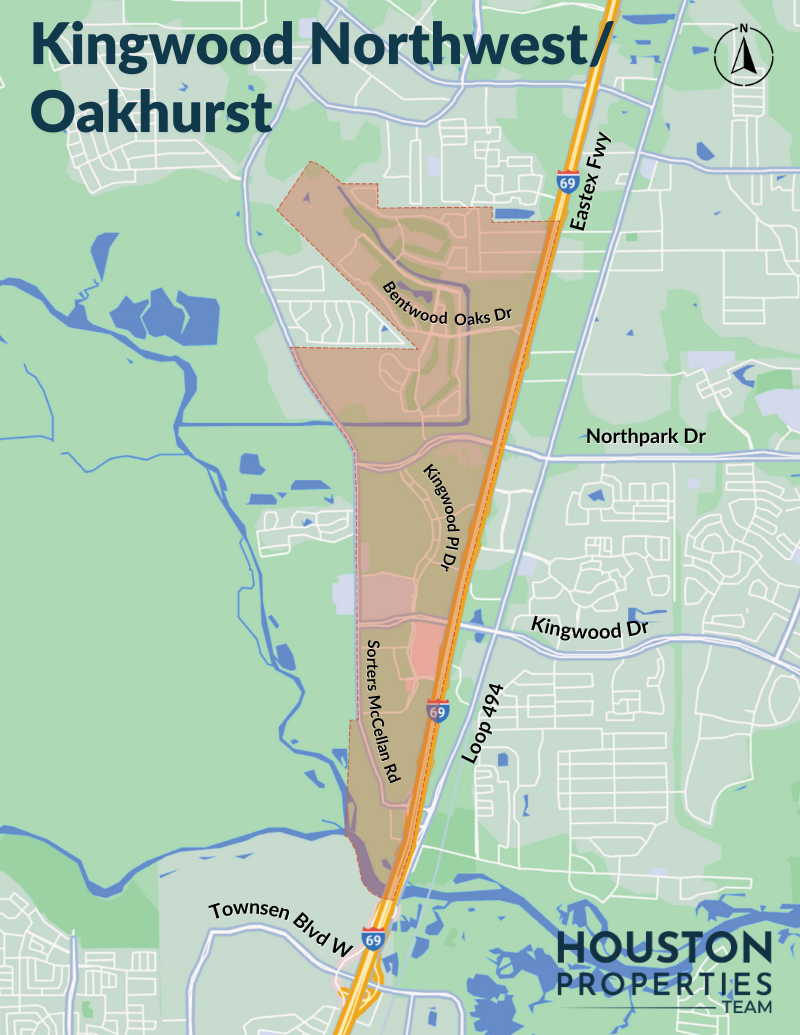 Map of Kingwood NW/Oakhurst