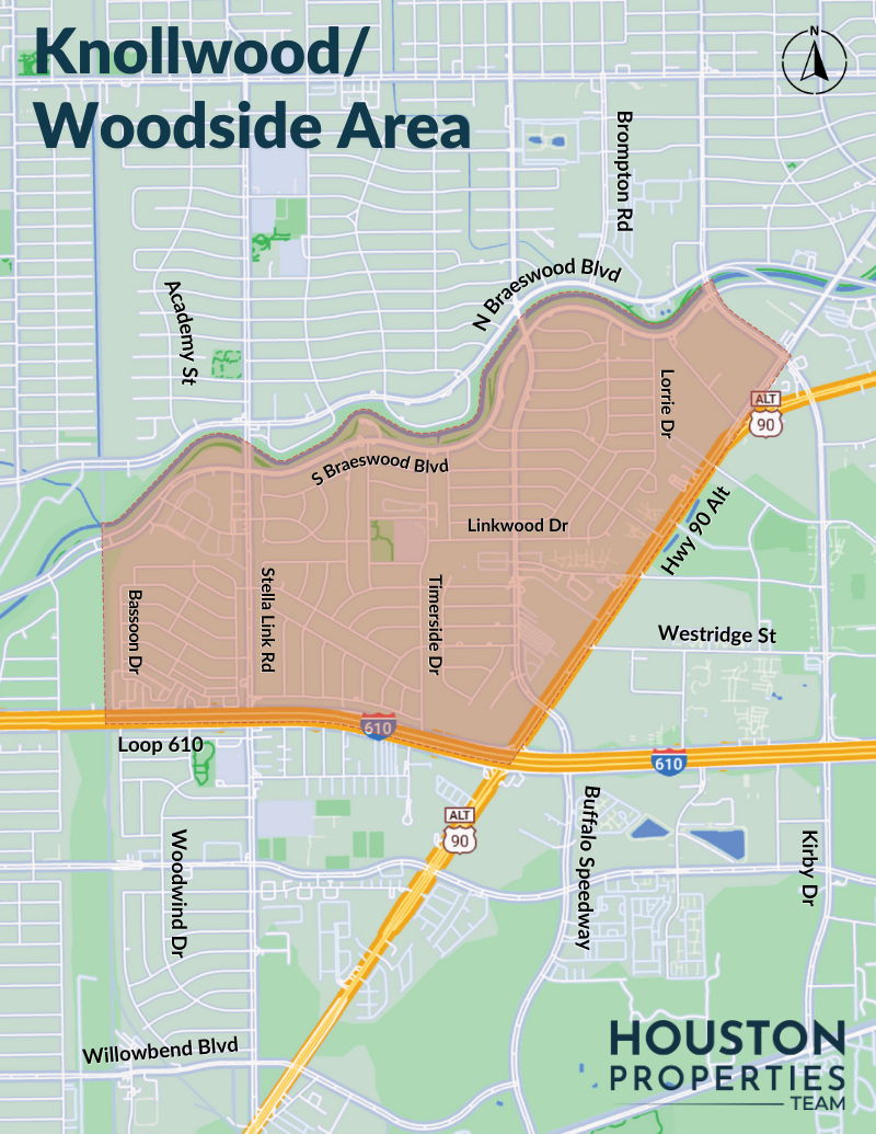 Map of Knollwood/Woodside