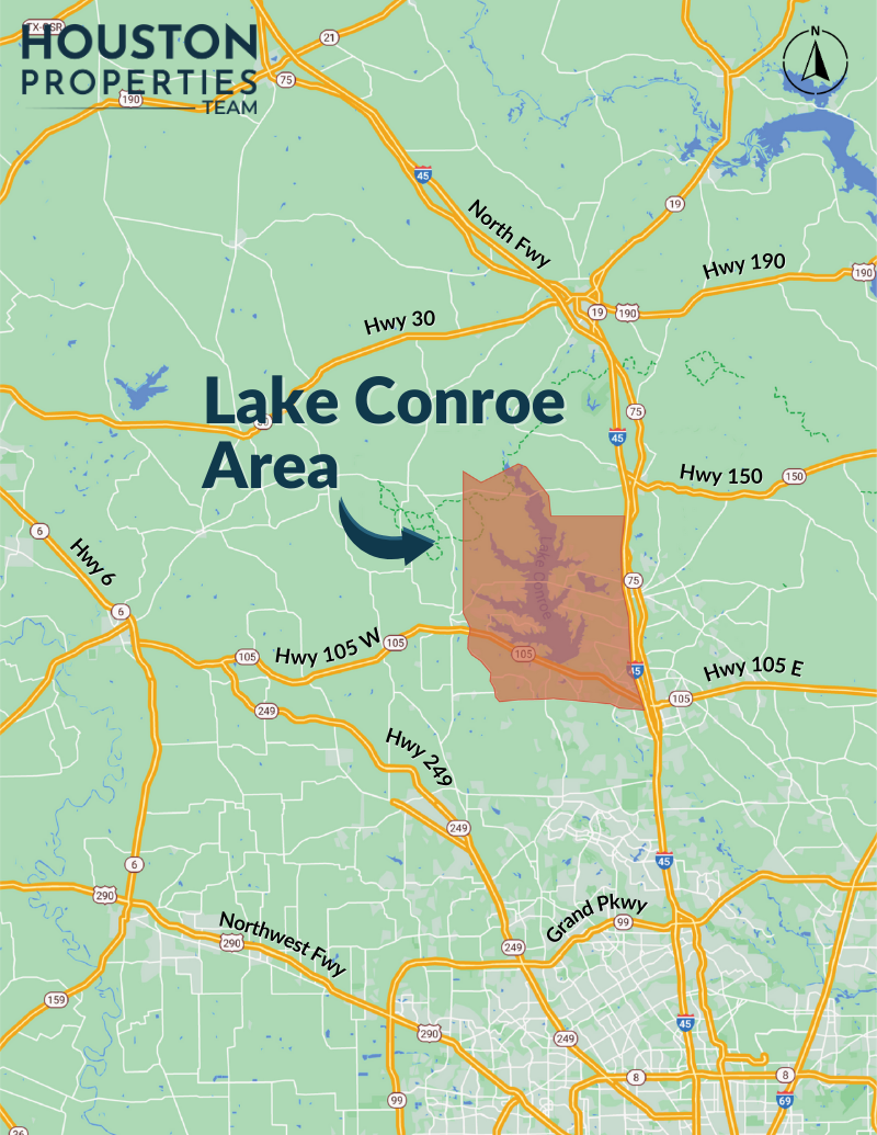 Lake Conroe Area Map