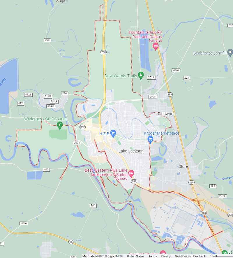 Map of Lake Jackson