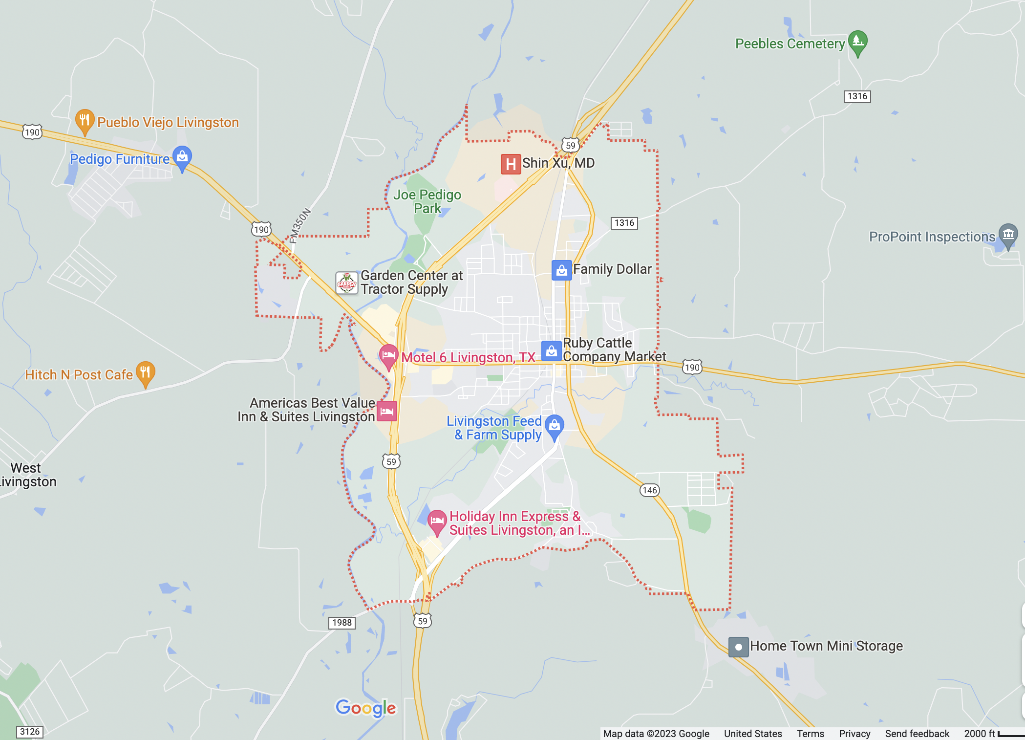 Map of Livingston Area