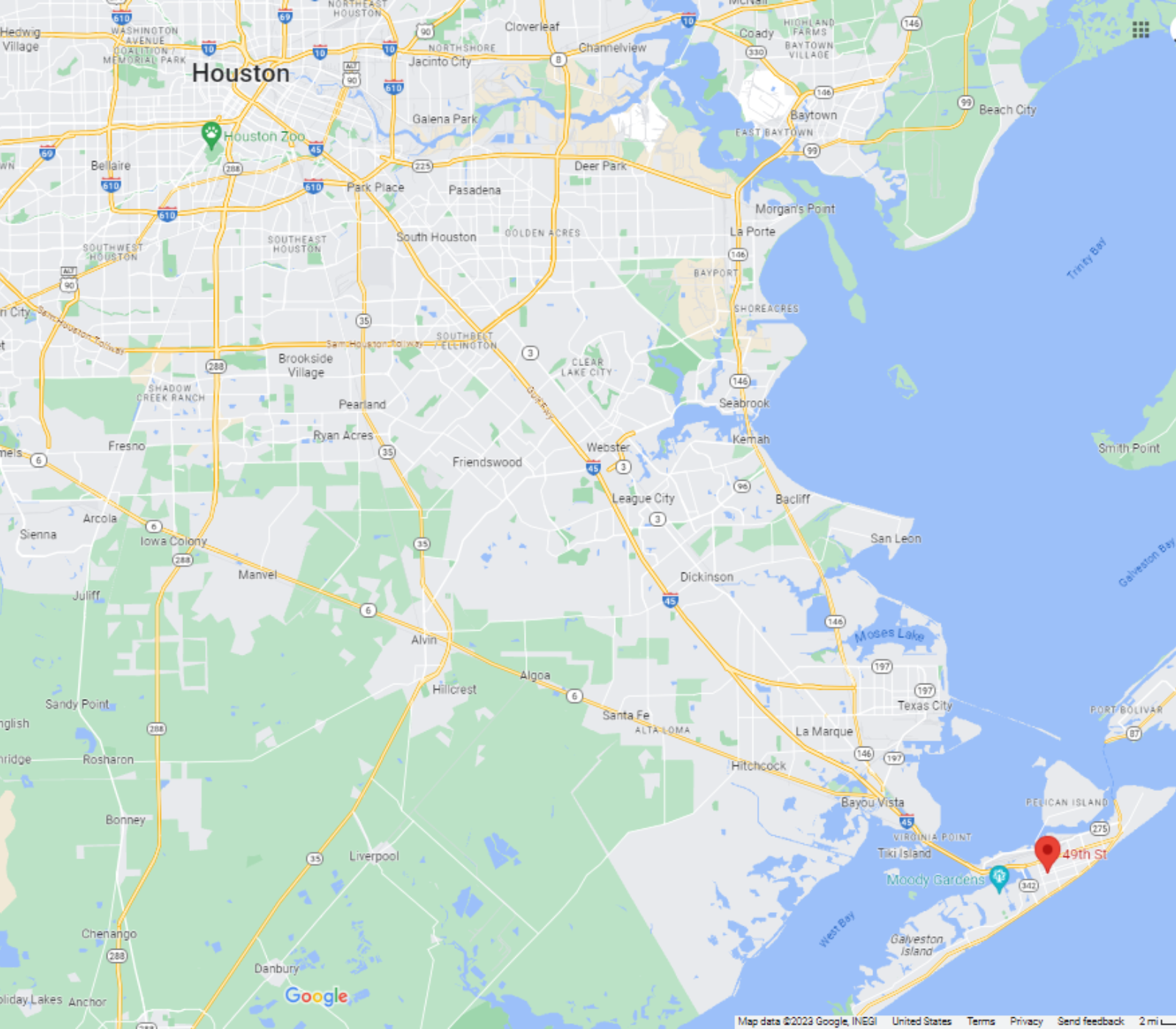 Midtown - Galveston Map