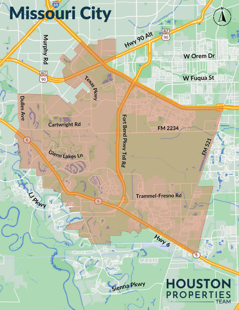 Map of Missouri City Area
