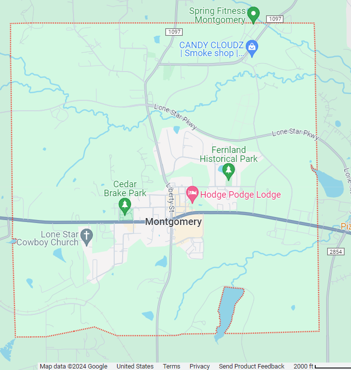 Map of Montgomery County Northwest