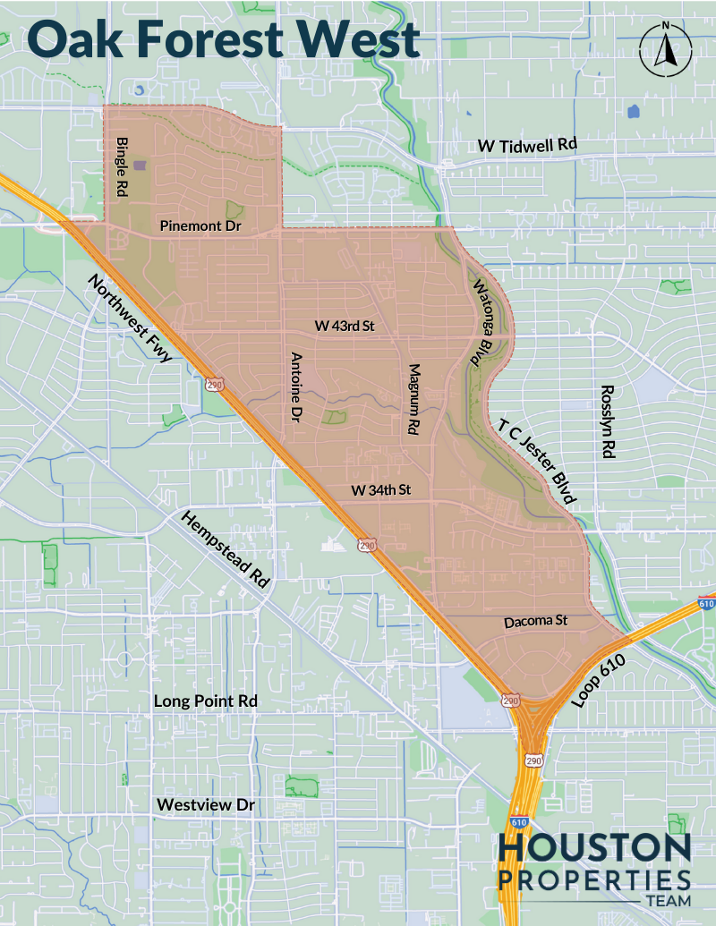 Map of Oak Forest West