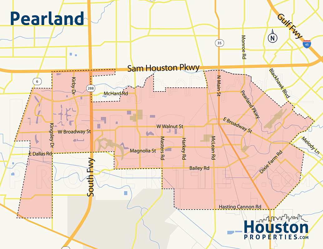 Map of Pearland