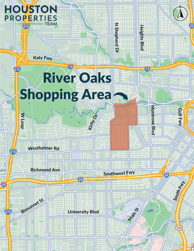 River Oaks Shopping Area Map