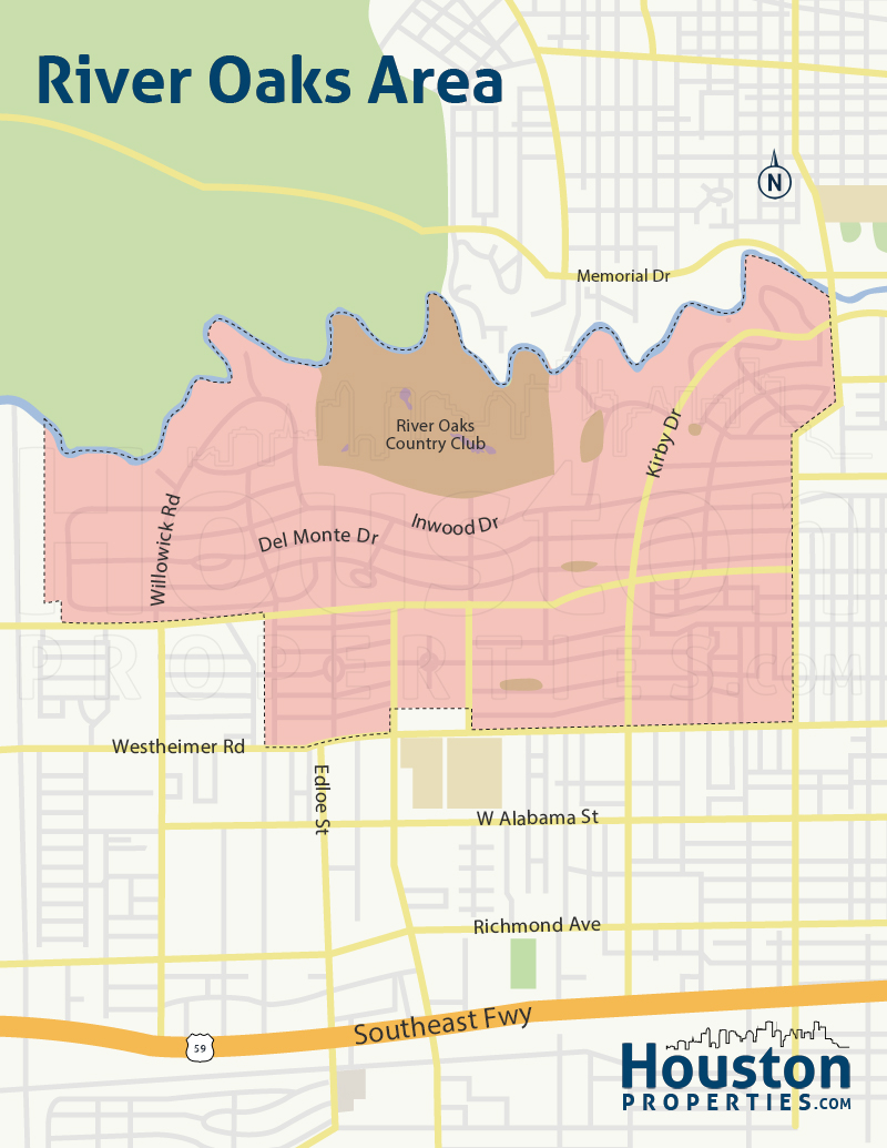 Map of River Oaks Shopping Area