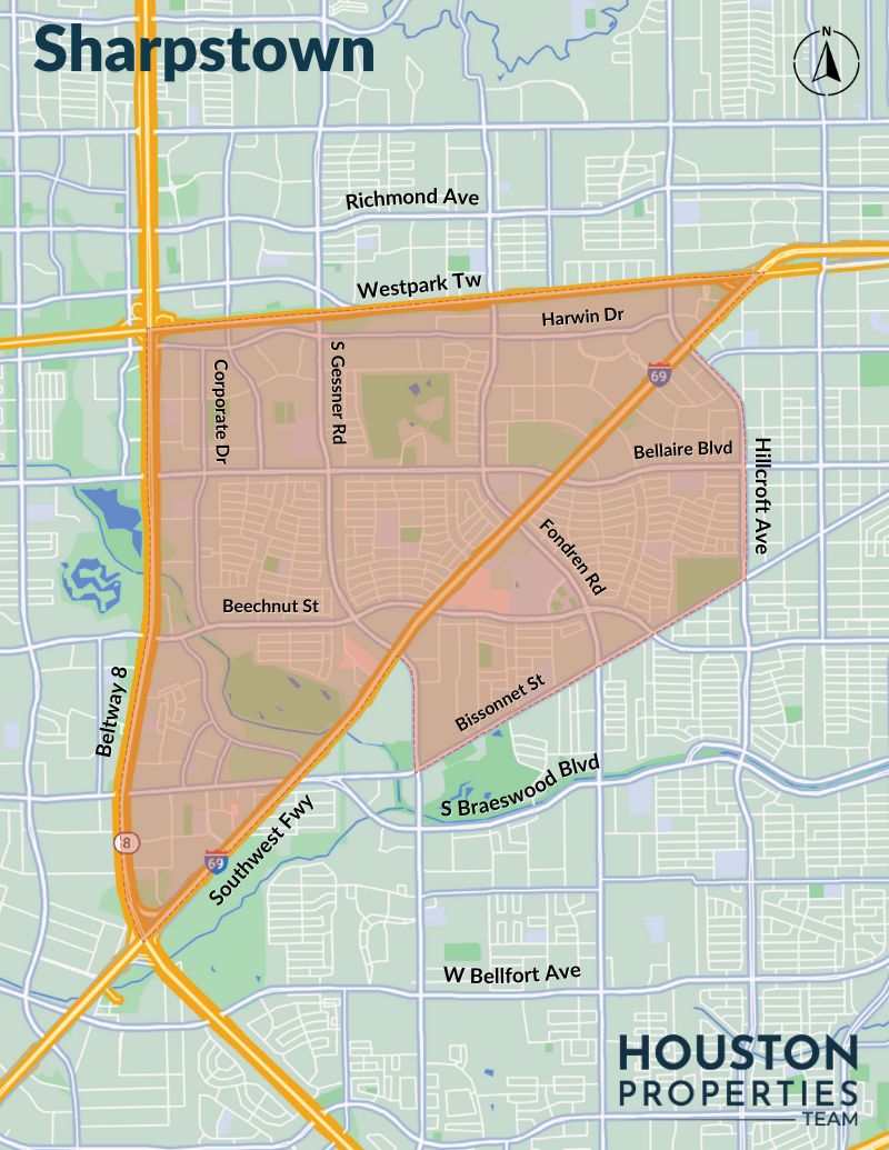Map of Sharpstown Area