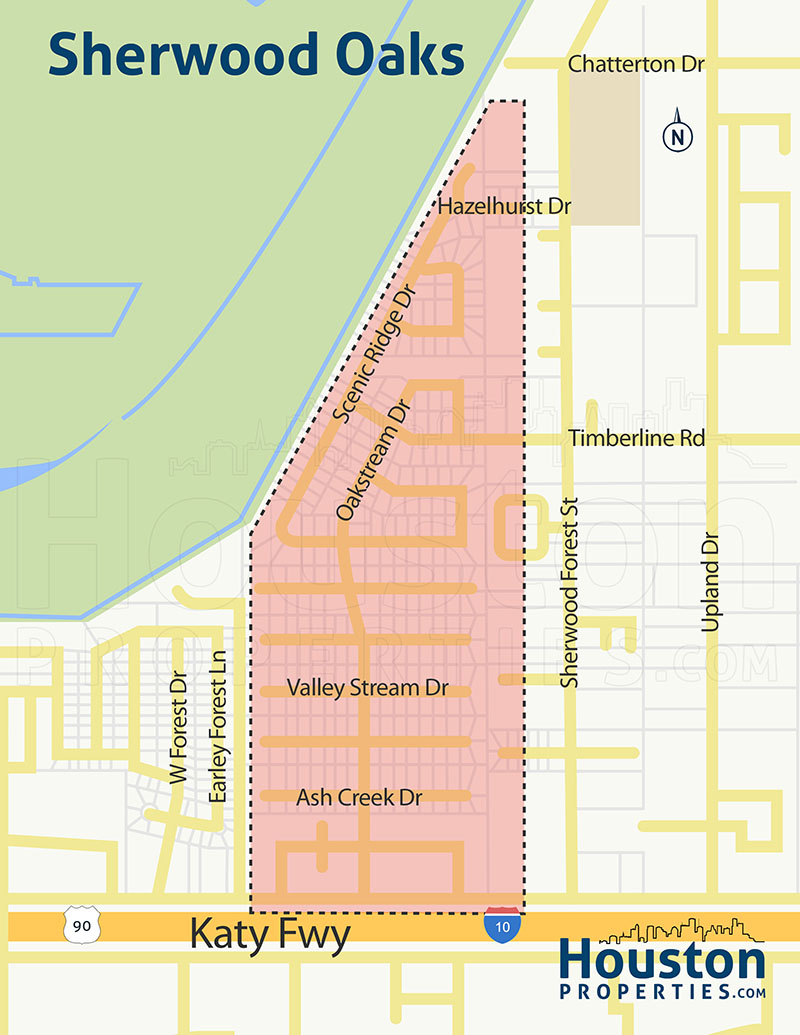 Map of Sherwood Oaks