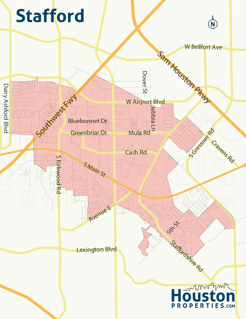 Map of Stafford Area