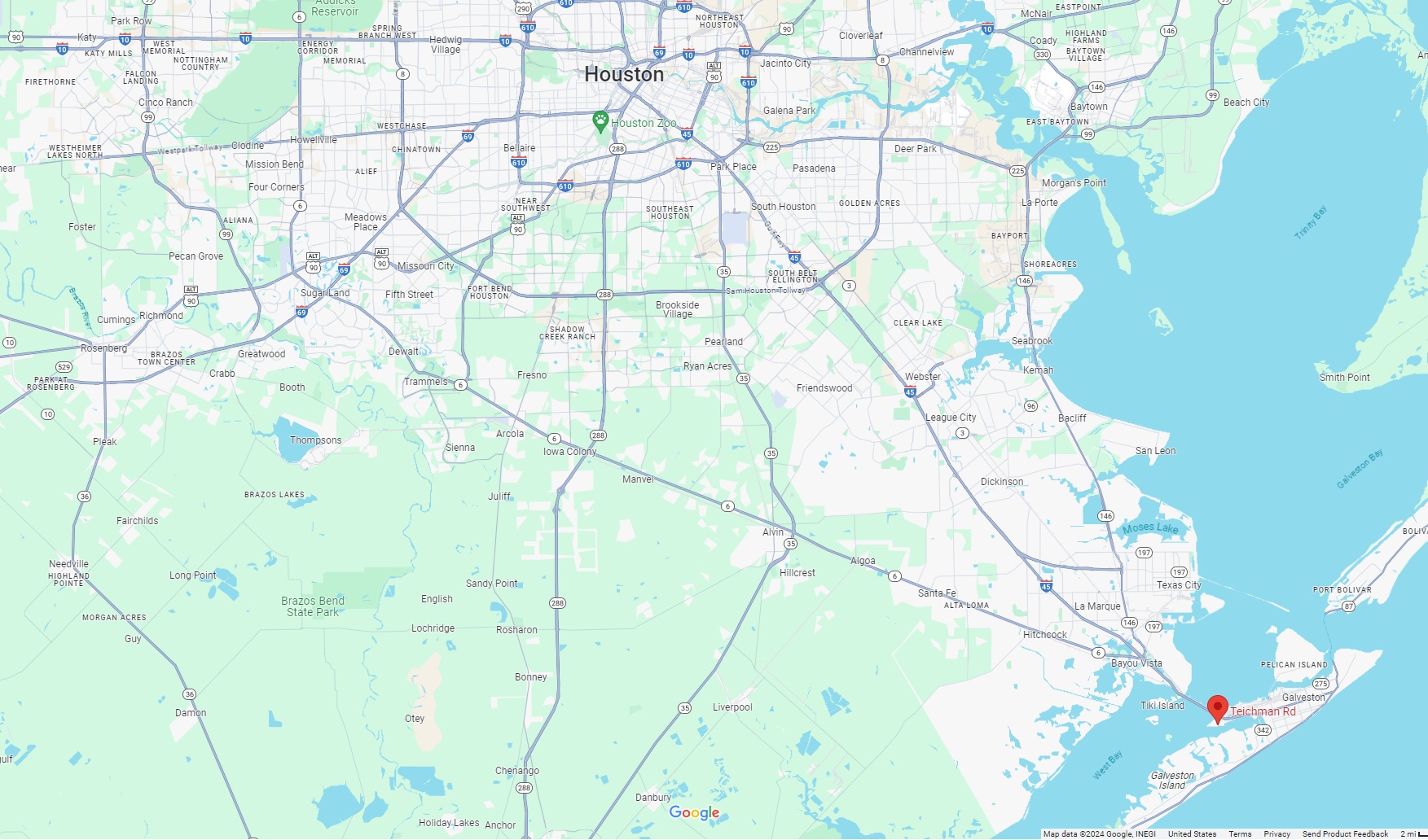 Teichman/Channelview Area Map