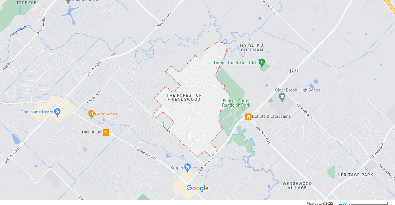 Map of The Forest Of Friendswood