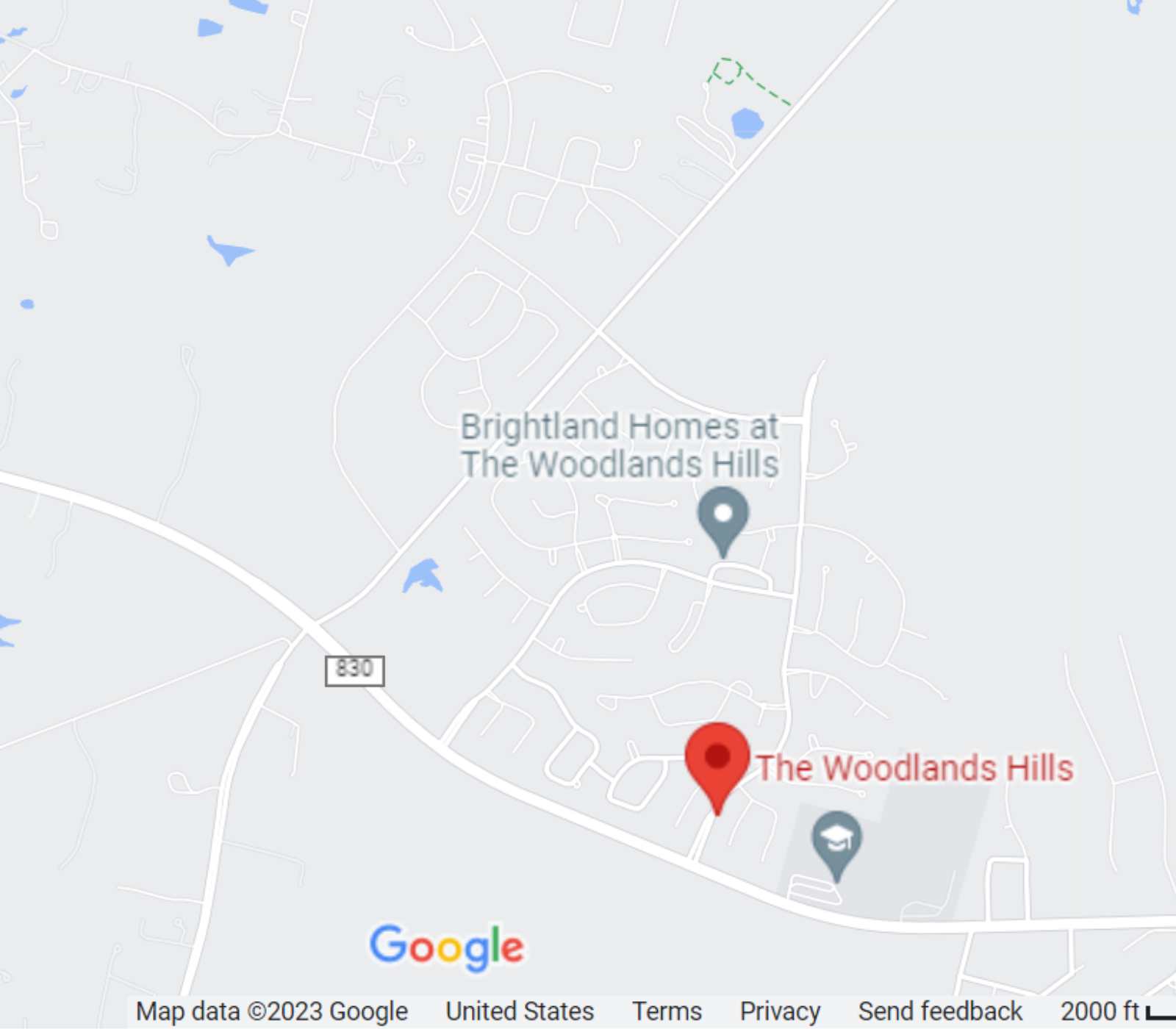 Map of The Woodland Hills (Master Planned)