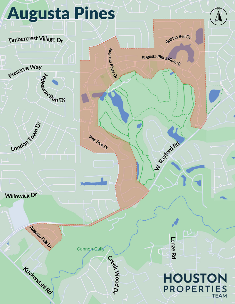 Map of The Woodlands: Augusta Pines