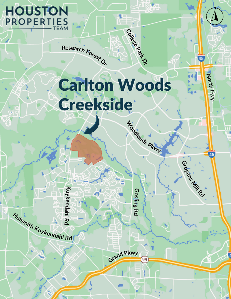 The Woodlands: Carlton Woods Creekside Map