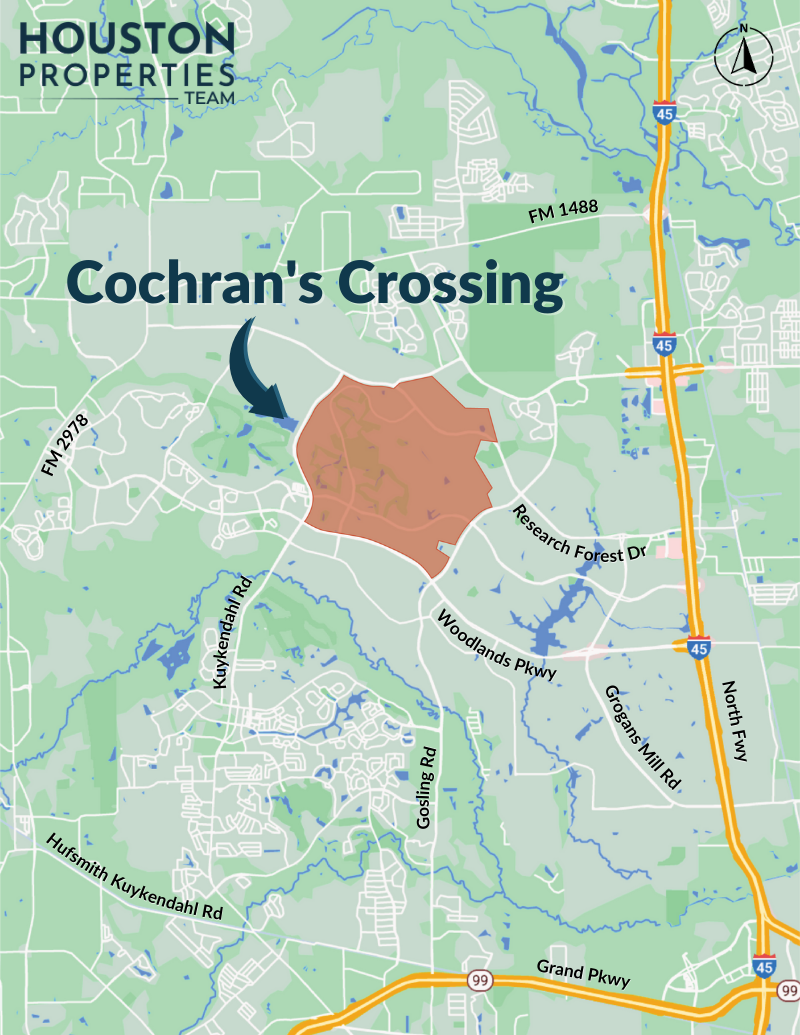 The Woodlands: Cochrans Crossing Map