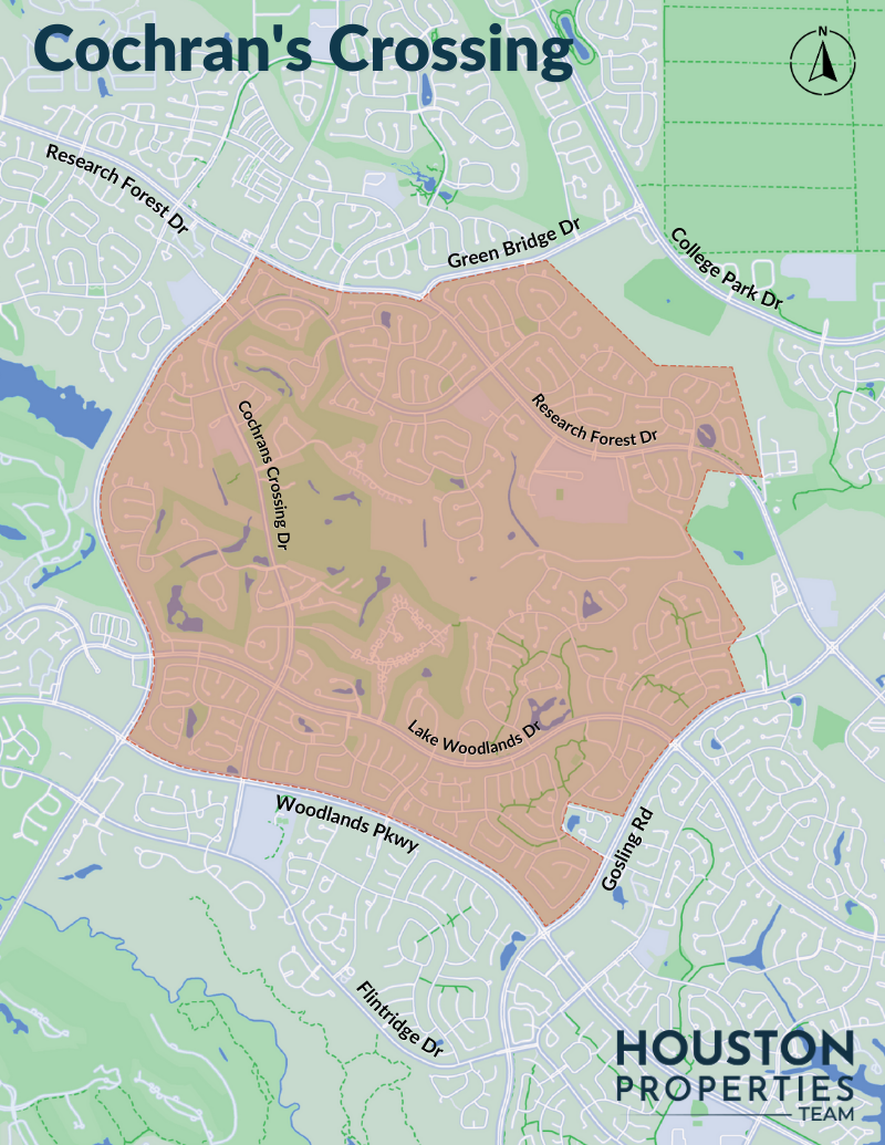 Map of The Woodlands: Cochrans Crossing