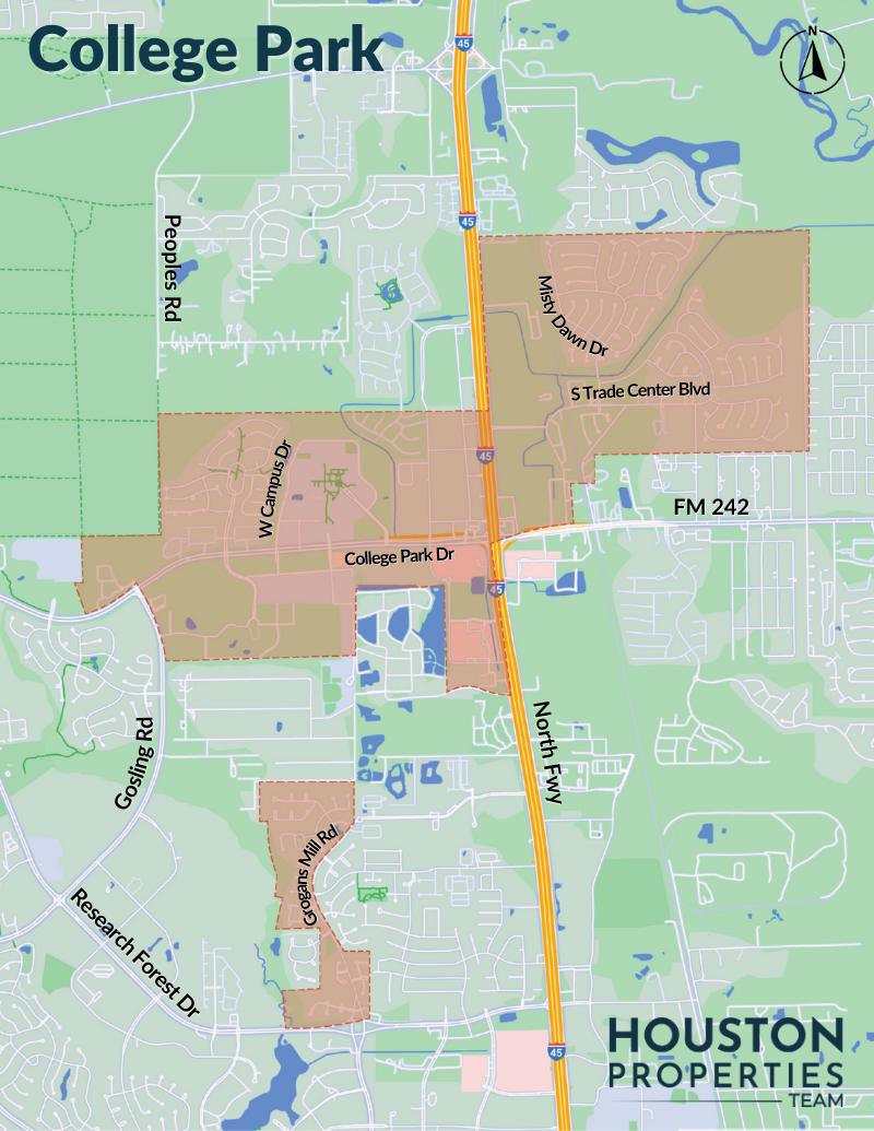 Map of The Woodlands: College Park