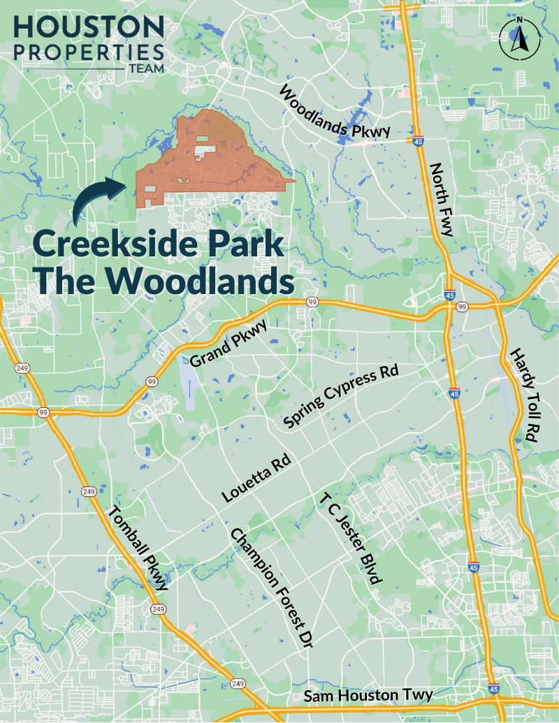 The Woodlands: Creekside Park Map