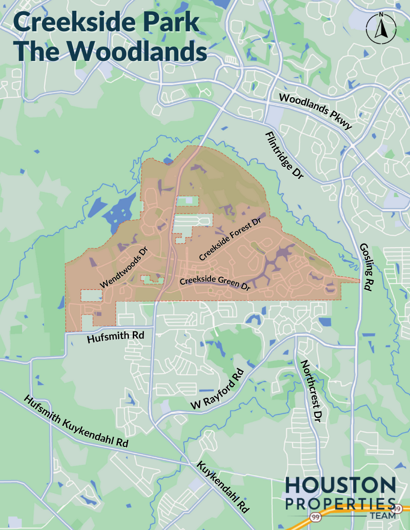 Map of The Woodlands: Creekside Park