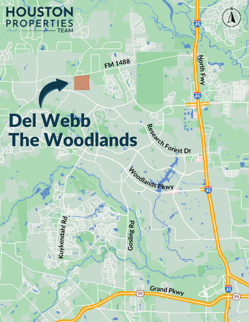 Map of The Woodlands: Del Webb