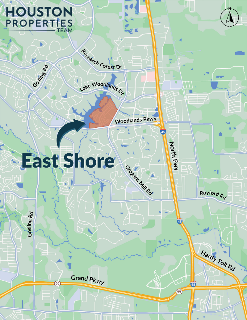 The Woodlands: East Shore Map