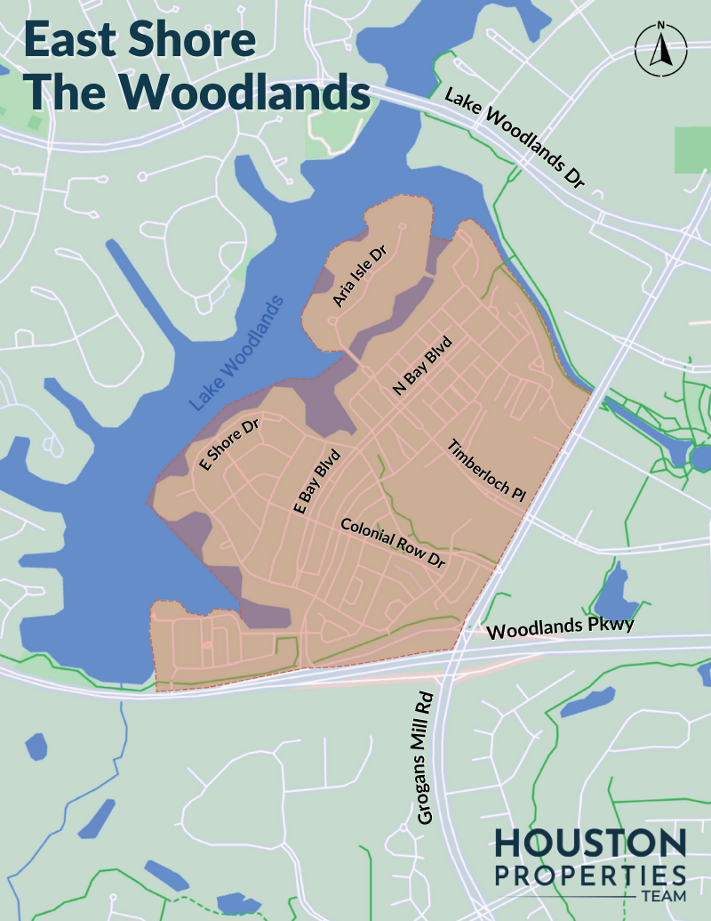 Map of The Woodlands: East Shore
