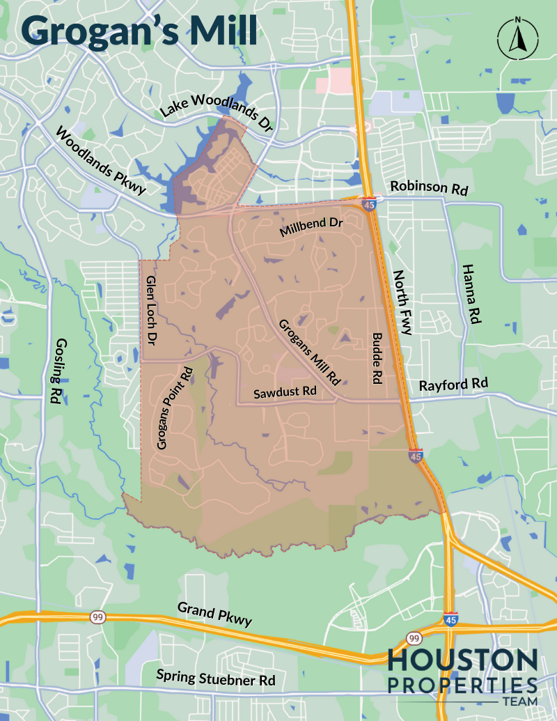 Map of The Woodlands: Grogan's Mill